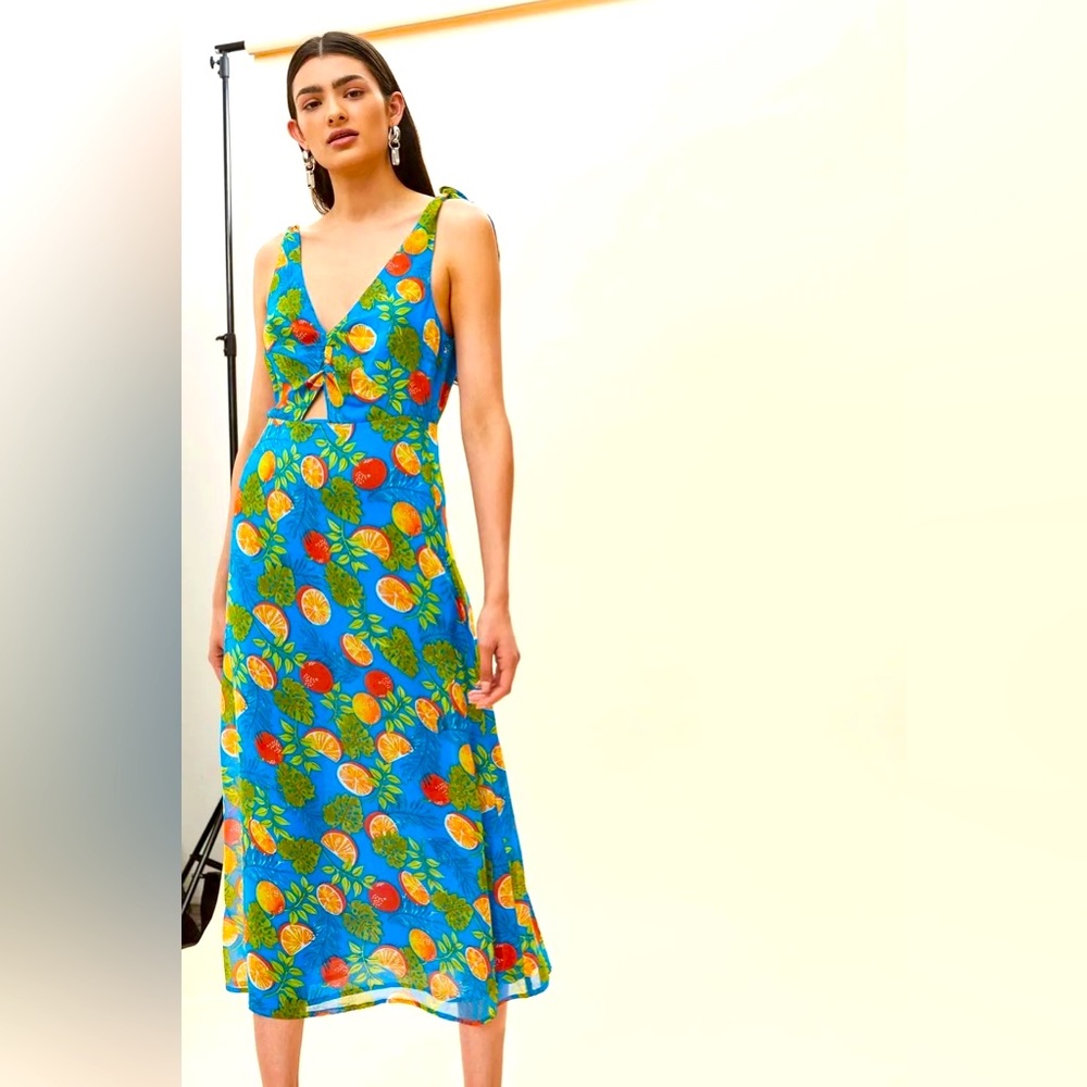 Topshop Citrus Midi Summer Dress